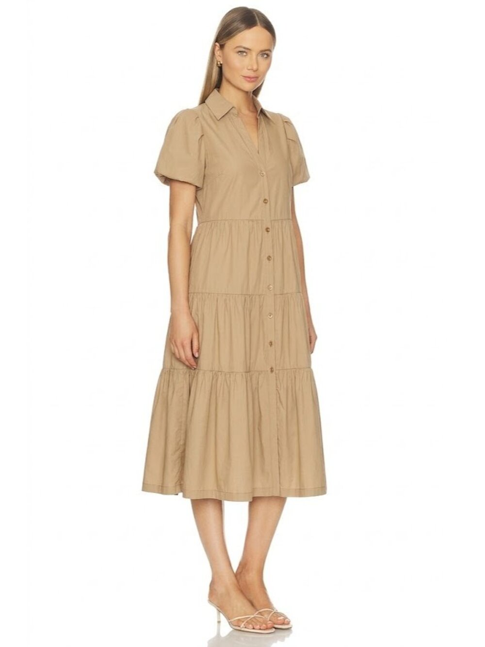 NWT Brochu Walker Havana Midi in Sahara Button Down Shirt Dress XS